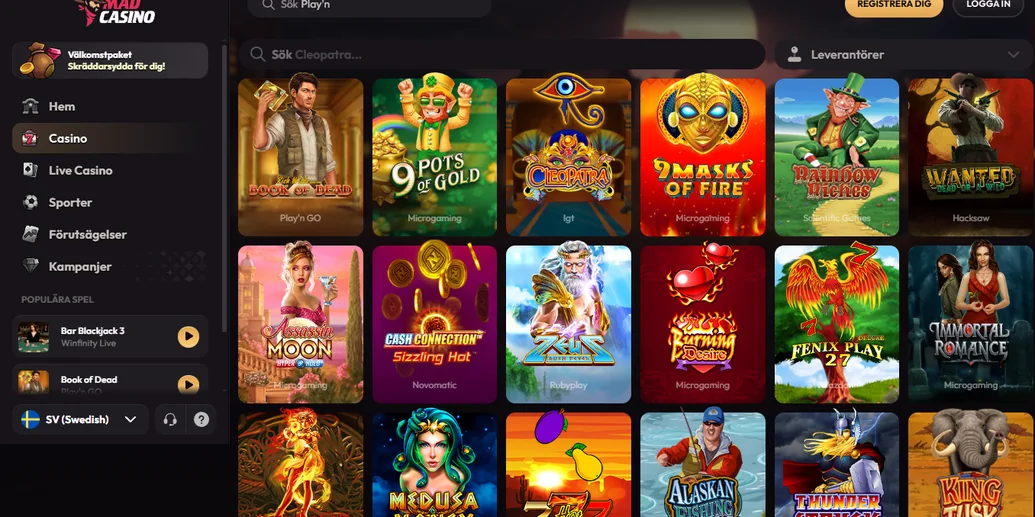 Bläddra spel på Madrich Casino
